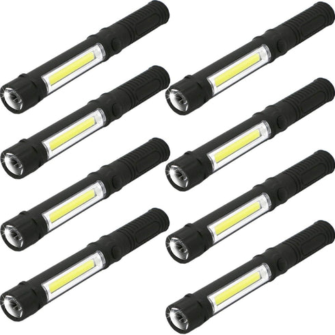 COB LED Work Flashlight with Magnetic Base and Clip Multi-Function Pocket Pen