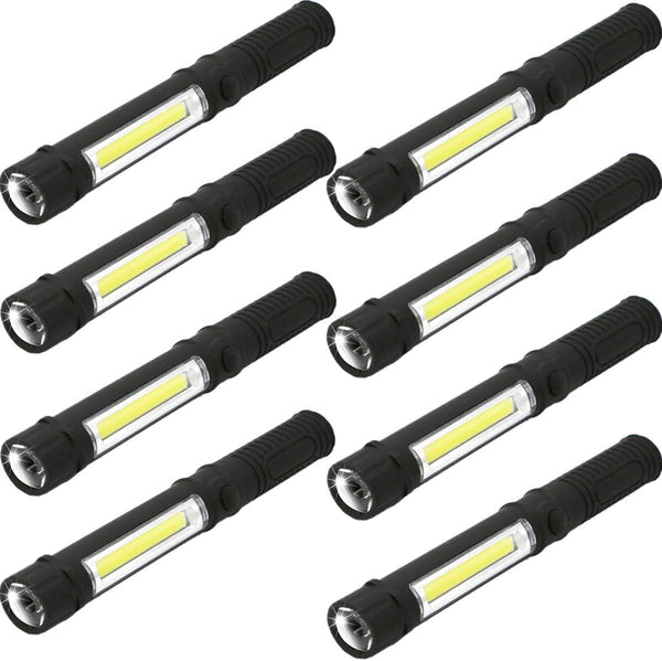 COB LED Work Flashlight with Magnetic Base and Clip Multi-Function Pocket Pen