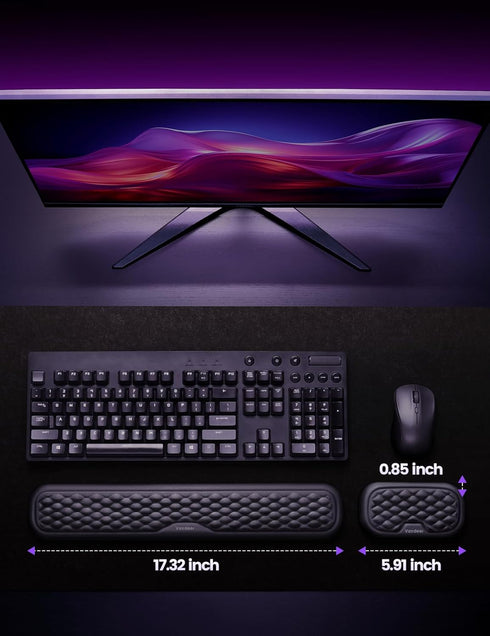 Vaydeer Wrist Rest for Keyboard and Mouse, Computer Ergonomic Wrist Support Pad, Soft Memory Foam Arm Cushion for Desk
