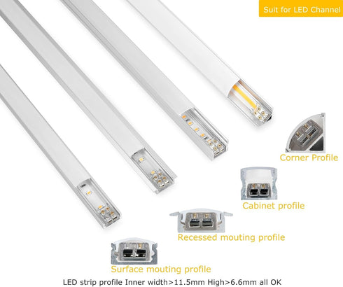 15 Pack Single Color LED Strip Light Connector, Solderless 8MM 2Pin Connector for 8mm/0.31 Width Strip Light