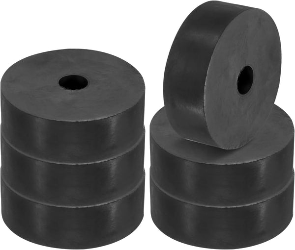 PATIKIL 6 Pcs Multi Purpose Rubber Spacer, 2.4"OD 0.47"ID 0.8"Thickness Neoprene Anti-Vibration Pads for HVAC