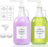 2 Pcs Glass Liquid Laundry Detergent Dispenser with Pump (Upgraded), 64 oz