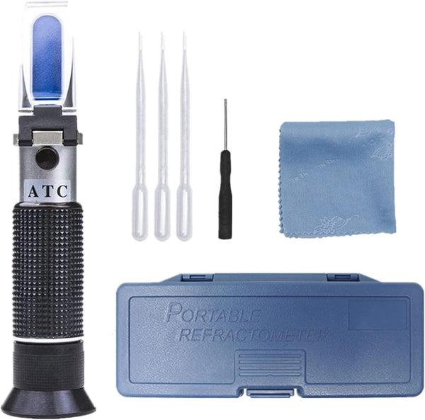 VGVGV Brix Refractometer, Water Honey Refractometer with ATC Calibration Honey Moisture Meter Tester
