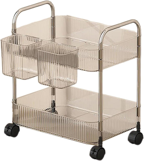Dtipbah Clear Rolling Beauty Storage Cabinet Multi Shelves Rolling Cart Organizers for Skincare