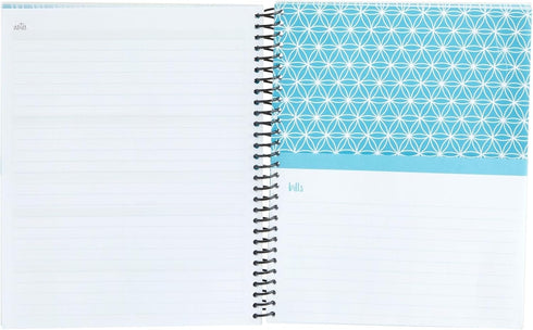 Blue Monthly Budget Planner, Bill Organizer with 24 Pockets for Receipts, Home Expense Tracker (8x10 In)