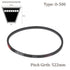 O-500 V-Belts, 522mm Pitch Length x 10mm Width x 6mm Thickness Rubber Drive Belt for Power Transmission, Black