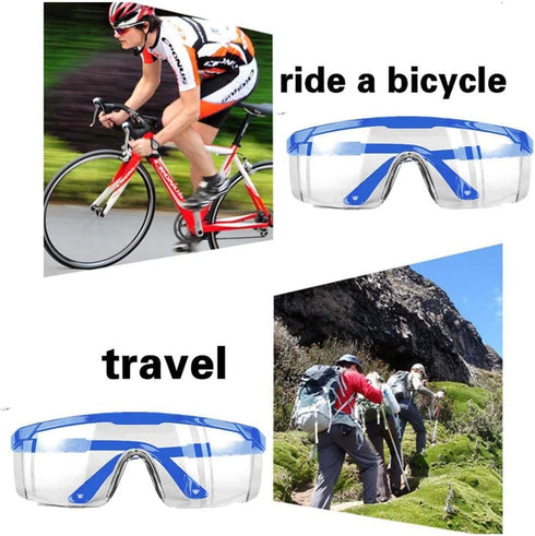 MOZEEDA Safety Glasses, Clear Goggles with Adjustable Temples, Anti-Fog Lightweight Protective Eyewear