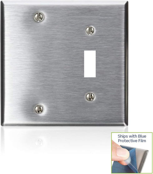 Leviton 84006-40 SS WP 2G 1TGL/1BLANK STD SIZE by Leviton