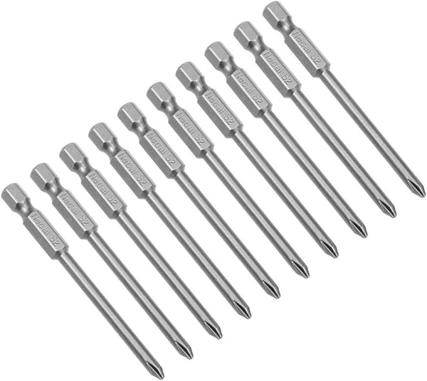 uxcell 10 Pcs 4mm PH1 Magnetic Phillips Screwdriver Bits, 1/4 Inch Hex Shank, 3-inch Length S2 Power Tool