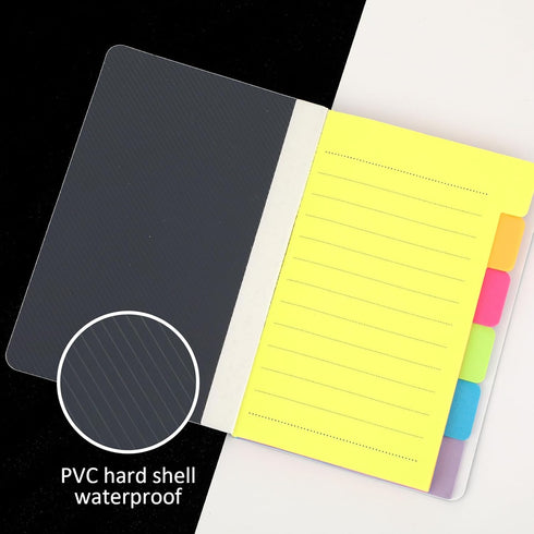 Sticky Notes Set, 2 Pcs Tabbed Self Stick Lined Note Pad Tabs, Portable Stickers, Bright Color Writing Pads Supplies