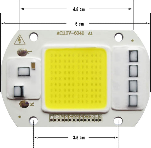 2PCS 50W 110V LED COB Chip White Light Engine Integrated Smart IC Driver for floodlight