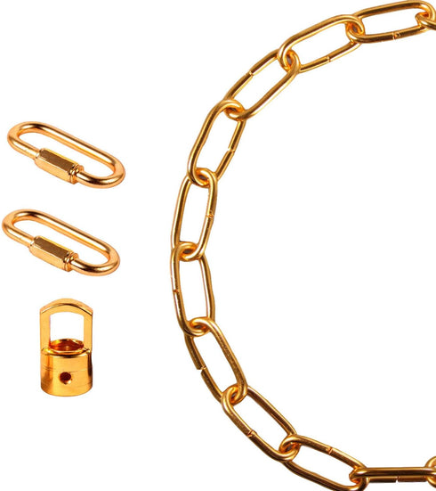 Metal Lighting Chian, Heavy Pendant Lamp Fixture Chain (24",Dark Gold)