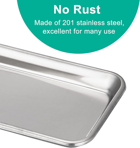 6pcs Metal Tray, Stainless Steel Small Tray for Tattoo, Resin, Bathroom, Lab Supplies