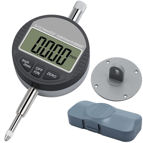 Neoteck Digital Dial Indicator 0.5 inch/12.7mm, High Resolution 0.00005 inch/0.001mm, Probe Test Gauge