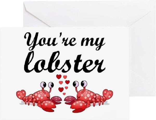 CafePress Lobster Card Greeting Cards Folded Greeting Card Glossy