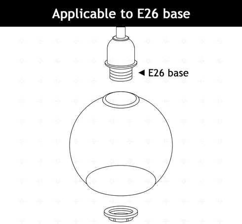 WEIYOUDJ 5.9 Inch E26 1-5/8 Inch White Glass Globe Shade Fixture Replacement, Diameter, Base Fitter, double hole Glass