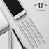 Unibene 6 Pack Slim Stainless Steel Retractable Ballpoint Pens, Medium Point (1 mm) - Black Ink Gift Set