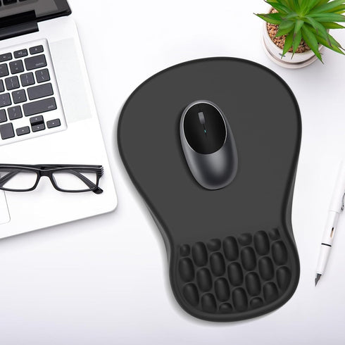 YIWEI Ergonomic Mouse Pad with Wrist Support - Gel Memory Foam Mouse Mat for Computer Keyboard & Laptop - Non-Slip