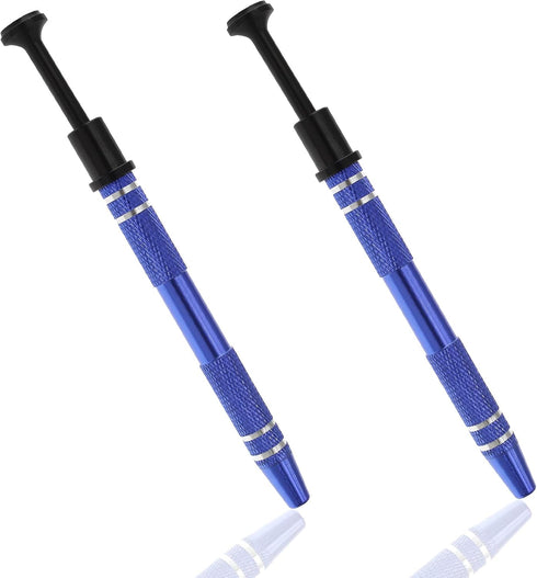 2 Pcs Metal 4 Prongs Grabber Tool, IC Clip Tweezers for Catching IC Chips, Electronic Tiny Components & Jewel, Blue
