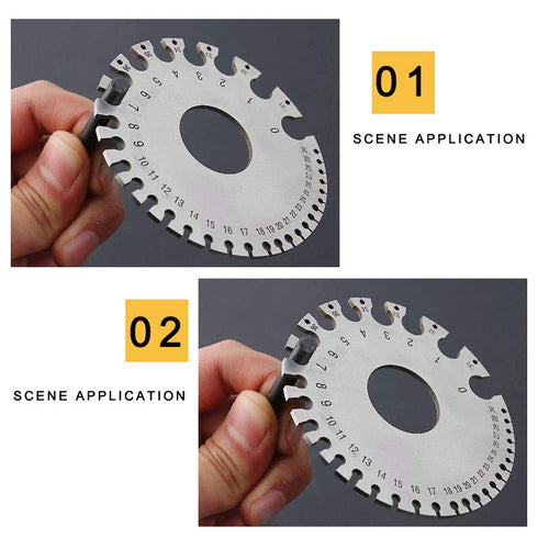 2 Pcs Stainless Steel Thickness Gauges, Wire Gauge Measuring Tool for Metal Sheets and Wire Thickness