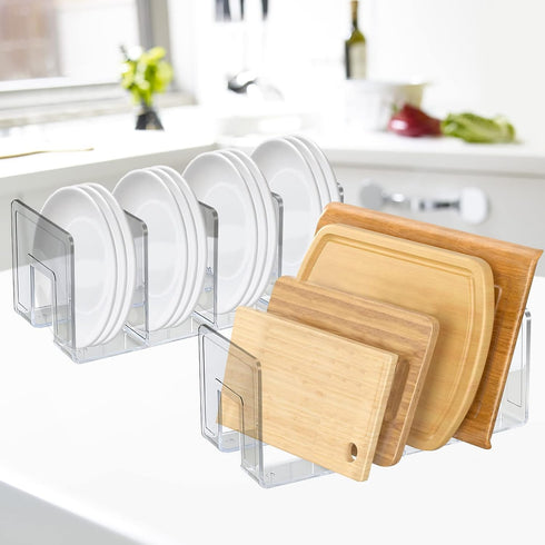 SAYEEC Acrylic File Sorter, Clear File Holder, Sturdy Desktop Organizer for Envelopes, Mail, and Notebook (4 Sections)