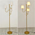Dimmable 3 YYJLX Modern Floor Lamp with Switch Light Tree Standing Tall Lamp with Linen Drum Shade Mid Century Gold