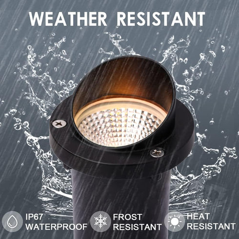 6W LED Shielded Well Light Outdoor, Low Voltage Anti-Glare In-Ground Landscape Lights, Warm White