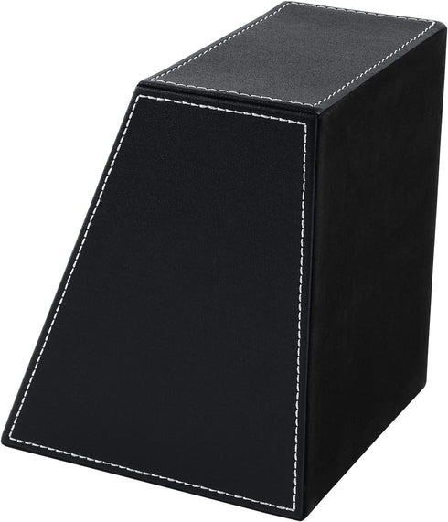 Fashionable Black PU Leather TV Remote Control Holder, 3 Compartments Storage Rack for Desk Organizers