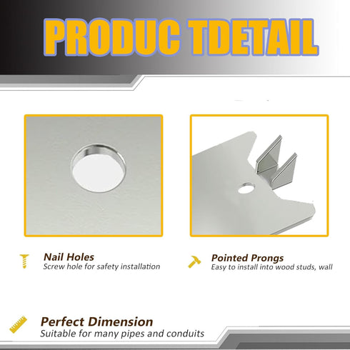FUBEDY 1.5 2.5 Inch (2.5in-100pcs) Nail Plates for Wood Studs, x Sharp Pointed Prongs, Cable Wire Protector Plate