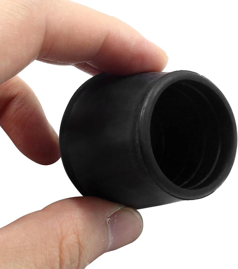 Auvotuis 8Pcs 1-1/8 Inch (28mm) Chair Leg Tips Caps, Round Rubber Non-Slip Folding Chair Leg End Caps Black Furniture
