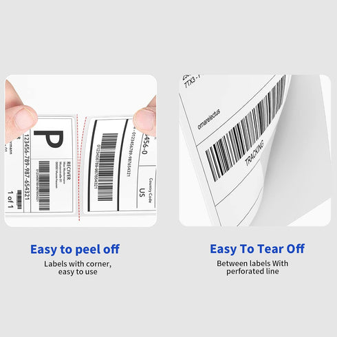 NefLaca 4" 6" 500 Printers(1 x Fanfold Direct Thermal Labels, Per Stack, White Perforated Shipping Labels Compatible