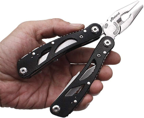 Poeland Multitool Pliers Set, Stainless Steel Screwdriver Tool with 11 Screwdriver Bits, Black