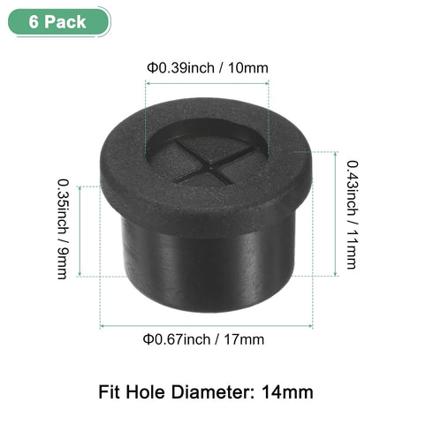6-Pack Grommets 14mm Grommet Grommet Grommet M METERXITY Rubber for Wiring Desk Double-Sided Flexible Cable Cord Desk