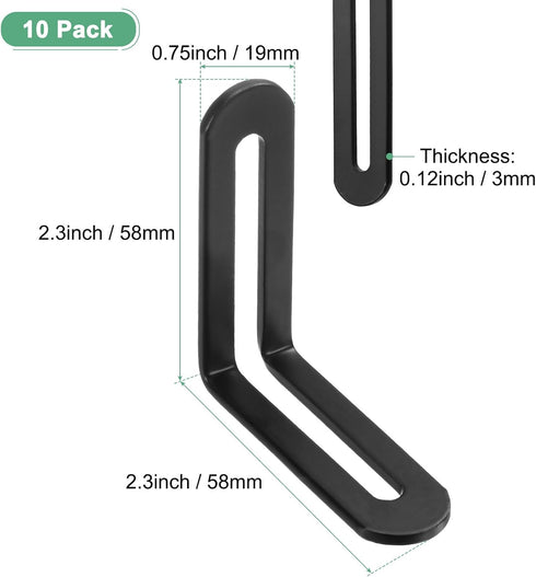 10-Pack 2.3 2.3 M METERXITY Adjustable L-Shape Corner Brace, x in Stainless Steel Right Angle Brackets with Slotted