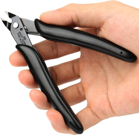 BOENFU Black Precision Wire Cutter, Jewelry Zip Tie Cutters, Flush Cutters, Nippers, Small Side Cutting Pliers, 1-Pack