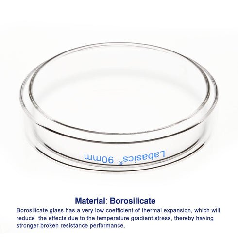 10pk Glass Petri Dishes, 90x20 mm Autoclavable Borosilicate Glass Cell Culture Dishes with Clear Lid for Laboratory