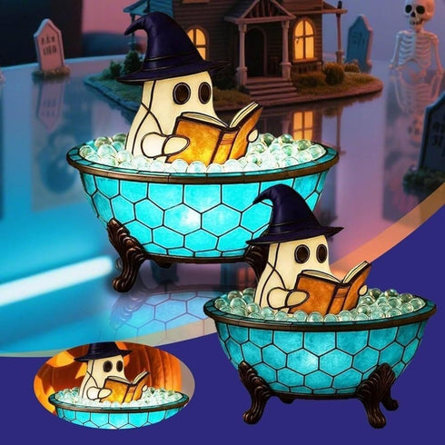 Generic Horror/Cozy Cute LED Bathroom Decor Light - Ghostly Bathtub Bubble Bath Accent, Halloween Party Decor, for Fans