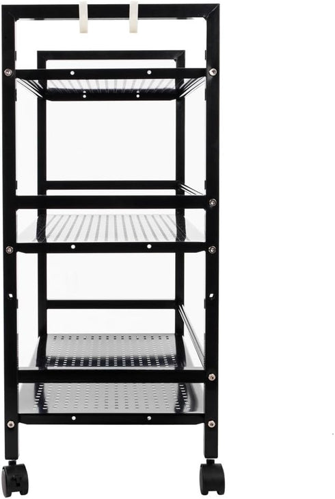 Odthelda 3 Metal Rolling Utility Cart with Wheels Tiers Multi-Functional Storage Cart Home Office Kitchen Island