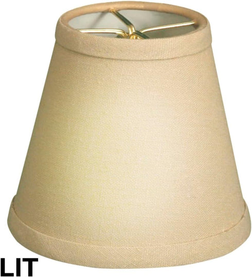 CS-988-5LNBG 3 5 4.5, Royal Designs, Inc. Hardback Empire Chandelier Shade with Trim, x x Linen Beige