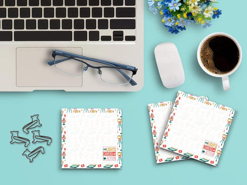 Sticky Notes 12 Pack 3"x3" 50 Sheet Count Per Pad, Lights Camera Action YouTube Blogger, Cute Funny Memo Note Pads Stationery Journal Planner Paper