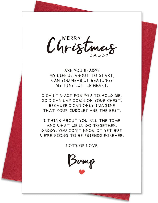 Daddy to be Poem Christmas Card with Envelopes, Funny Christmas Gifts for
