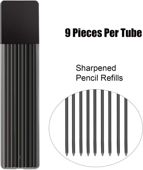 JOVITEC Mechanical Pencil Set, 21 Pieces, 9 Automatic Pencils, 12 Cases Refills for Draft Drawing
