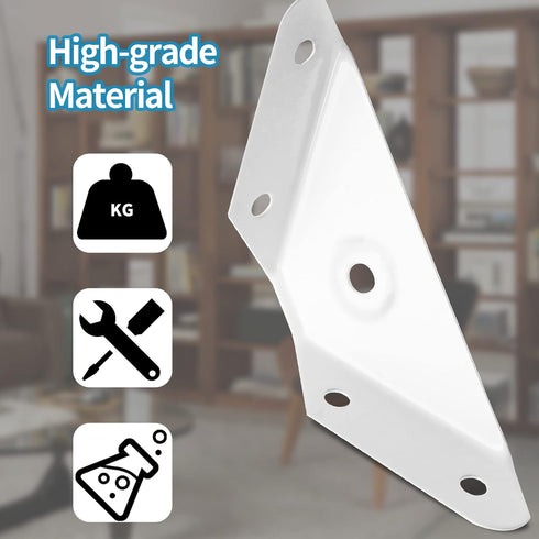 12 Pcs Corner Bracket Metal Corner Brace, Cabinet Countertop Brackets for Wood Chair, Box, Desk (White)