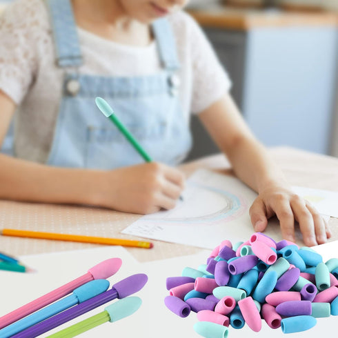Pencil Erasers, Pencil Top Erasers, Toppers, Cap Erasers for Kids, Bulk Pencil Top Erasers (80Pcs/Box)