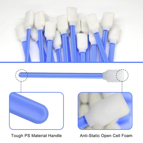 Wellgler's Tape Head Cleaning Swabs, 50 Lint Free Foam Swabs per Pack