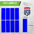 Royal Green Rectangular Stickers - Color Coded Writable Labels for Organizing, 120-Pack (Neon Red)