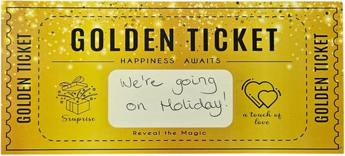 Mikki Joan Set | Golden Ticket Scratch Card | Personalized Gift for Birthdays, Movie Vouchers & Special Messages |