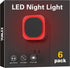 YUNLEX 6 Pack Red Night Light with Dusk to Dawn Sensor, Eye-Care Reflected