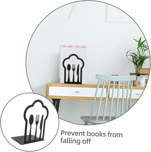 SHINEOFI 2pcs Metal Book Organizers for Office and Home Decorative File Book Stands Bookends for Desk Study and Living