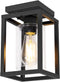 Baocuz Semi Flush Mount Ceiling Light Fixture, Black Metal Frame Porch Ceiling
